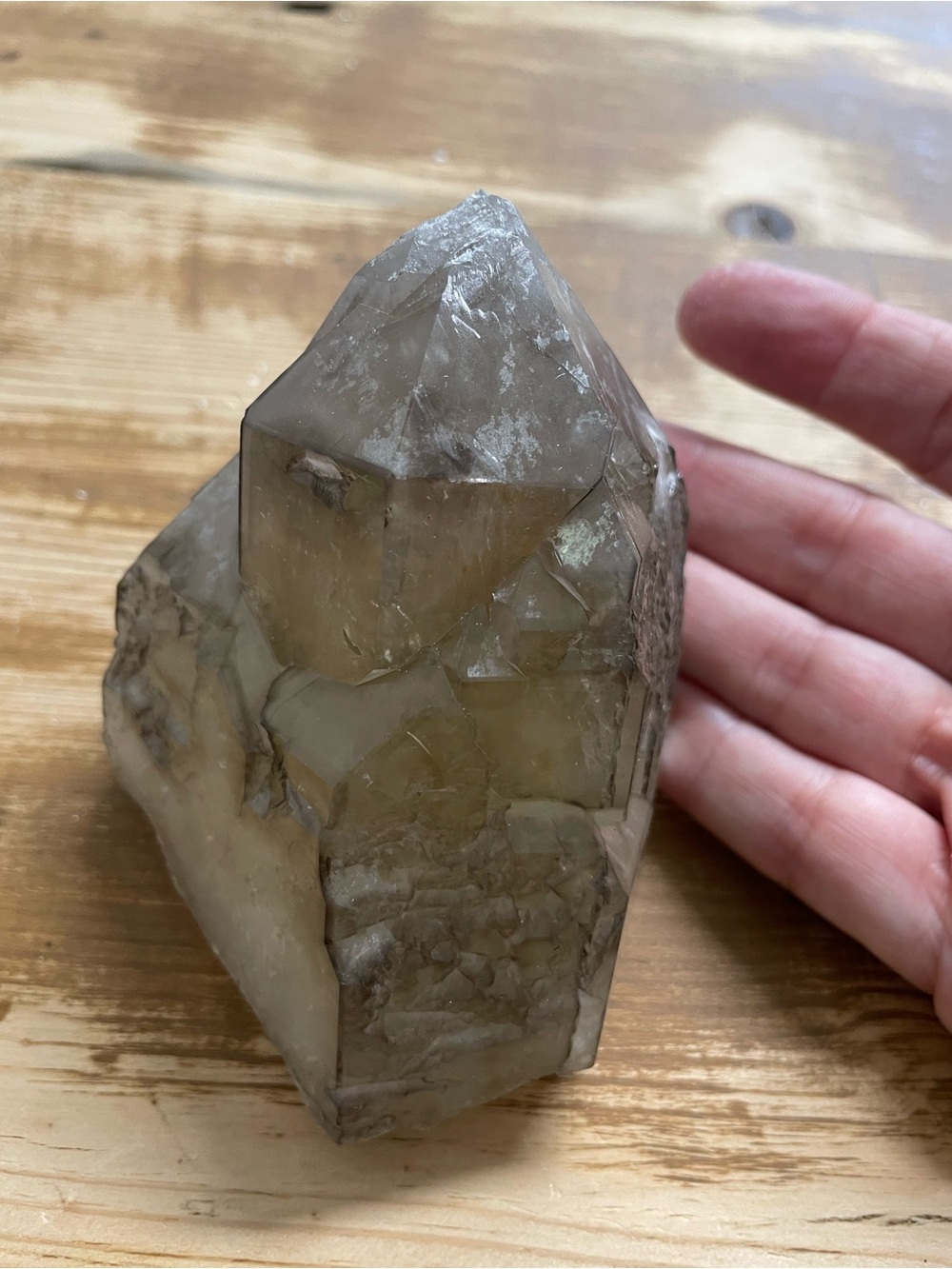 Large elestial smoky quartz point self stands - Picture 7 of 11